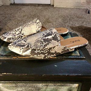 Snake Skin Mules
